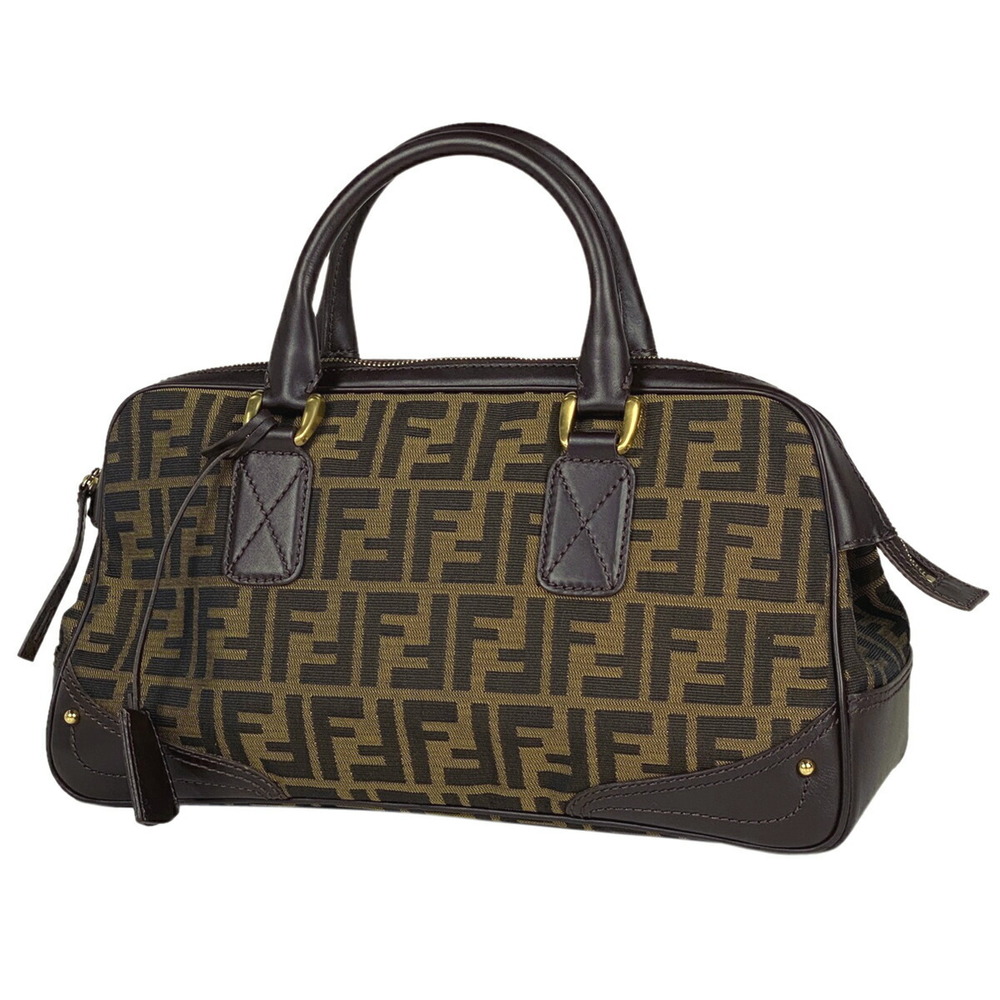 Fendi Zucca Pattern All Over Handbag Canvas Brown… - image 1